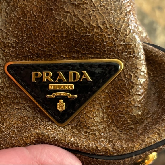 Prada crackle leather studded two way bag - Picture 5 of 6